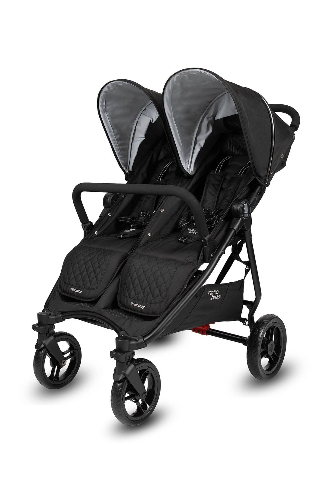 lightweight double jogging stroller Valco Baby Slim Twin Double Stroller, Licorice